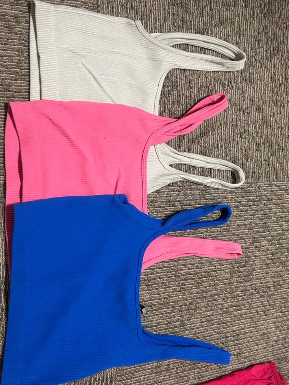 Zara Ribbed Tank Top in Hot Pink